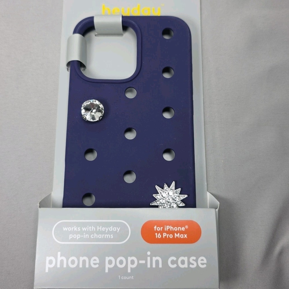 Heyday Pop In Phone Case iPhone 16 Pro Max Silicone Charms Blue